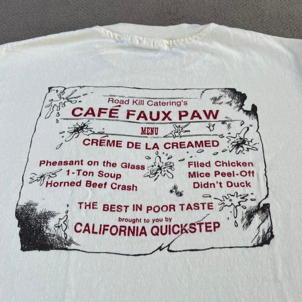Vintage 1980s Road kill catering funny shirt Made in USA. Tagged large - Picture 2 of 8